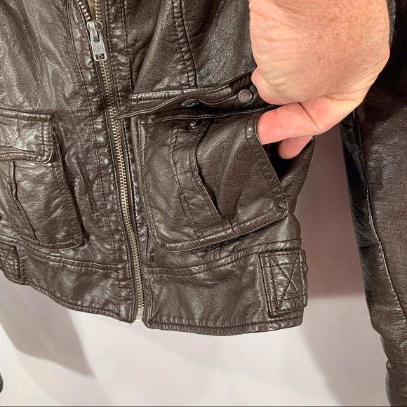 Hollister Womens Size Small Vegan Leather Fleece Lined Jacket - Picture 7 of 10